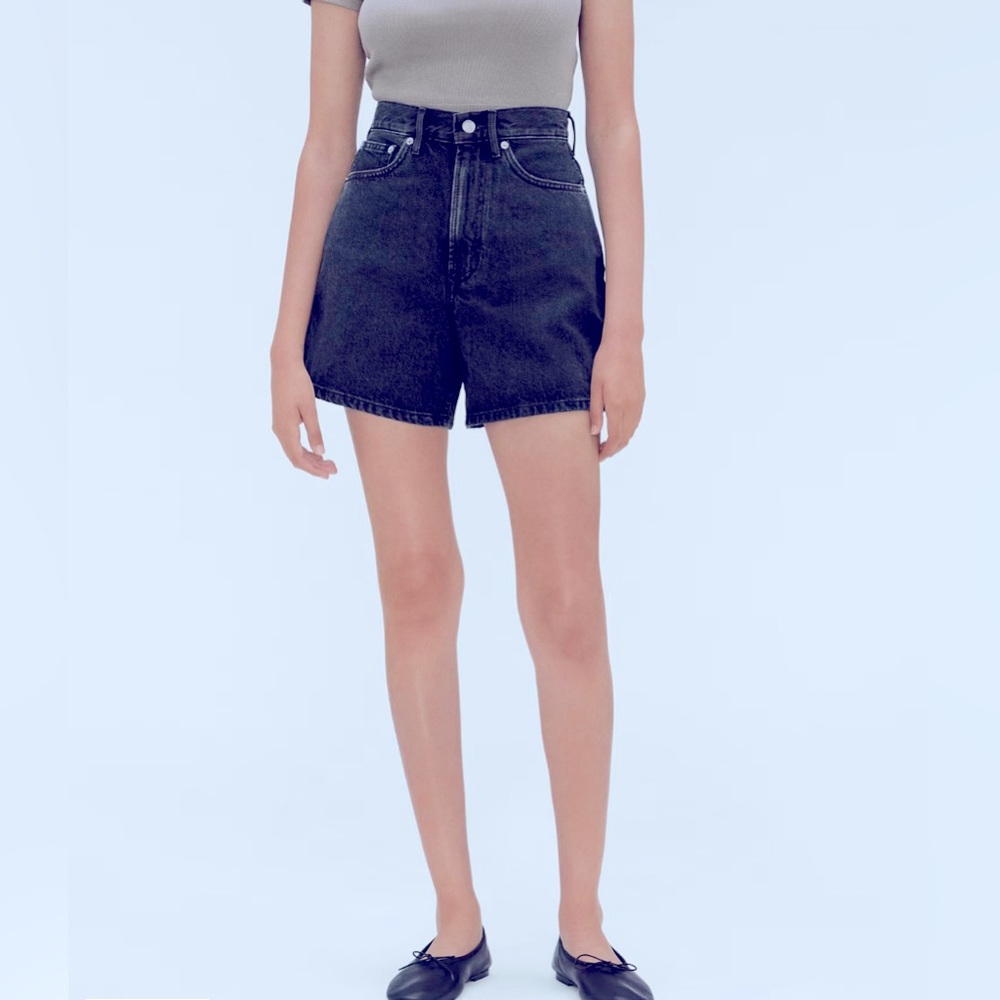 Everlane The A-Line Denim Short In Black Size 25